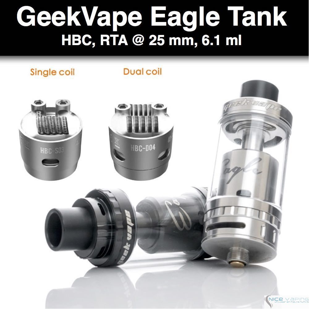 GeekVape Eagle Tank HBC, @25mm, 6.2 ml
